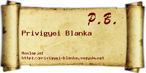 Privigyei Blanka névjegykártya